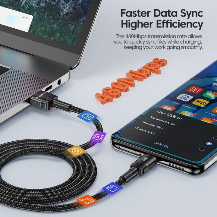 toocki-100w-สายเคเบิล-usb-c-เร็วสุด1m-2m-type-c-r-สายสำหรับ-huawei-honor-samsung-ชาร์จข้อมูล-usbc-cabo