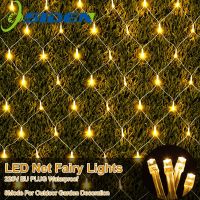 〖ItalyNest shop〗Hari Raya ผ้าม่านตาข่ายไฟ LED,ไฟสนามกันน้ำ3MX2M 1.5M X 1.5M สวนต้นคริสต์มาสเทพนิยายตกแต่งงานรื่นเริงงานแต่งงานไฟสายประดับไฟ LED ตกแต่งด้วยปลั๊ก EU