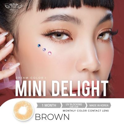 Mini delight brown dreamcolor1 สินค้าได้รับมาตราฐานผ่าน อย.100% (แฟชั่น สำหรับสายตาปกติ)