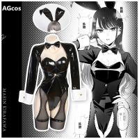 AGCOS My Dress-Up Darling Kitagawa Marin Leather Bunny Girl Cosplay Costume Woman Jumpsuits Lingeries Sexy Cosplay