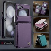 เคสป้องกันช่องเสียบบัตรหนังสำหรับ Samsung Galaxy Z Flip 4 5 ZFlip5 Flip5 5G ลาย Flip ลิ้นจี่5G