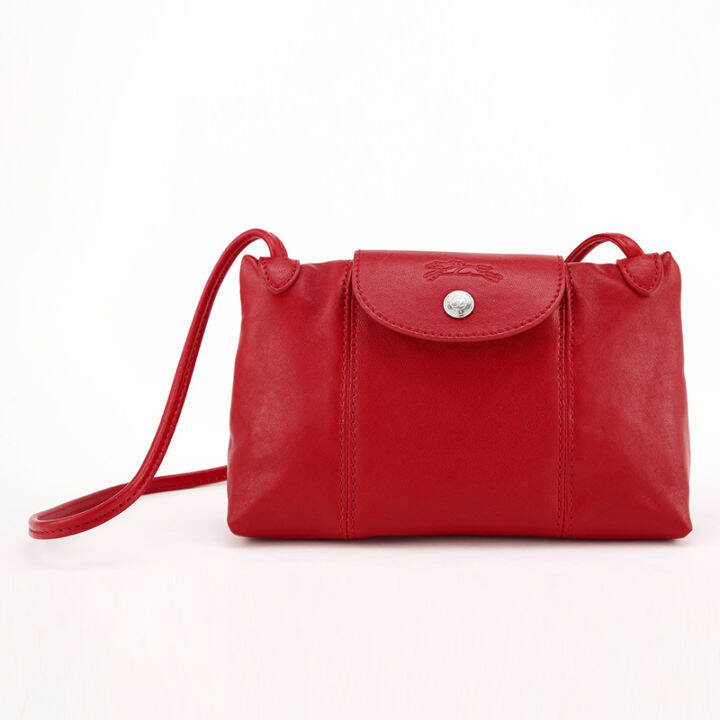 Longchamp bag official store lambskin handbag diagonal bag 1061 orange