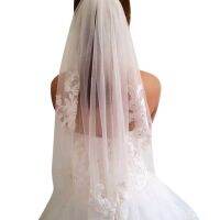 Wedding Veils Bridal Veils Short One Layered Waist Length Beaded Diamond Applique White Hair Accessories