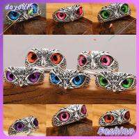 DOYOURS วันแม่ Retro Animal Style Jewelry Vintage Ring Open Adjustable Owl Eye Statement Ring