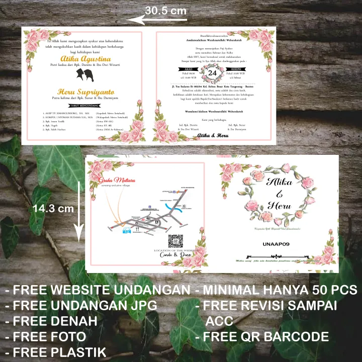 ( PER 50 PCS ) UNAAP 009 UNDANGAN NIKAH NIKAHAN PERNIKAHAN KARTU