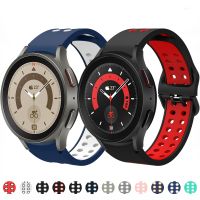 fgbvsdfd Silicone Strap For Samsung Galaxy Watch 5/4 40mm 44mm/5 Pro 45mm Double Buckle Replacement Wristband For Samsung Watch 4 Classic