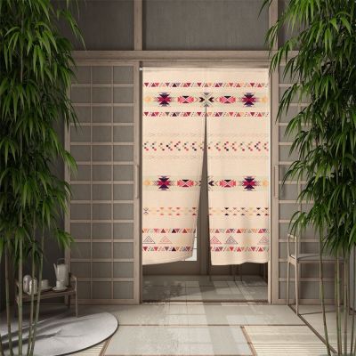 Japanese Door Curtain Printed Partition Stripe Kitchen Doorway Decorative Drapes Restaurant Decor Noren Washable Half-Curtain