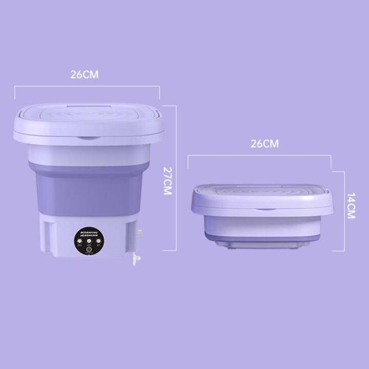 เครื่องล้าง8l-อัจฉริยะโหมด3เกียร์พับได้เครื่องซักผ้าเสียงรบกวนต่ำกันลื่นความจุขนาดใหญ่สำหรับเศษผ้าเด็กแรกเกิด