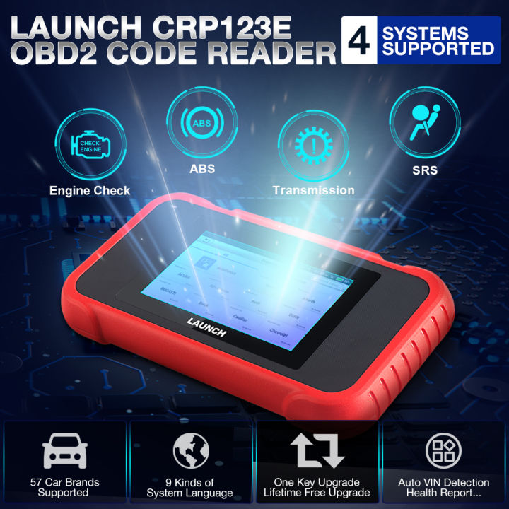 LAUNCH CRP123E Car OBD2 Scanner Diagnostic Scan Tool Engine ABS SRS Code  Reader