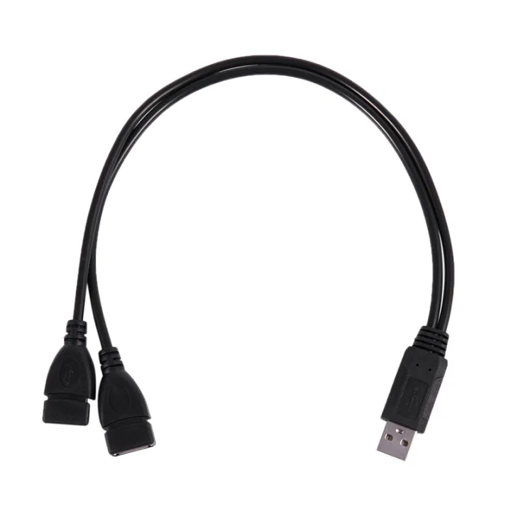 USB 2.0 A Male To 2 Dual USB Female Jack Y Splitter Hub Power Cord