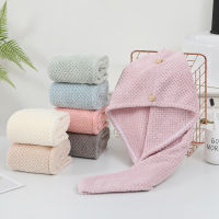 Thickened pineapple coral fce dry hair cap balding towel dry hair towel wiping towel strong absorbent bath cap embroidery O6JI