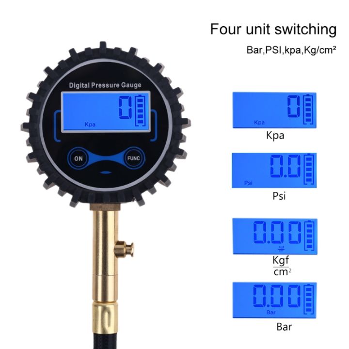 อัพเกรดเครื่องวัดความดันลมยางเครื่องวัดความดันอากาศเครื่องอัดอากาศยาง-inflator-สิ่งที่แนบมาจอแสดงผล-lcd-สำหรับรถยนต์รถจักรยานยนต์