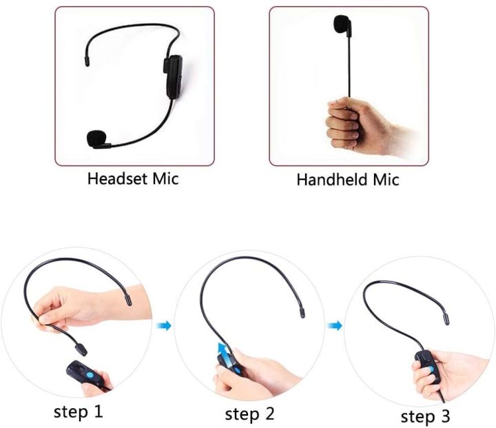 xiaokoa-wireless-microphones-headset-uhf-dual-wireless-mic-2-wireless-mics-1-receiver-headset-and-handheld-2-in-1-rechargeable