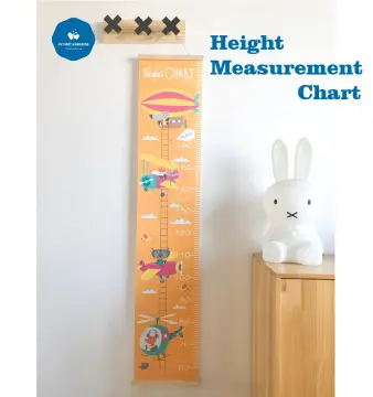 Height chart with cute baby rabbit. Kids meter with cartoon