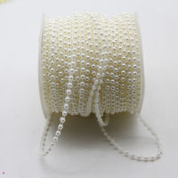 5Meter Imitation Pearl Beads Line Chain Trim For DIY Party Crafts Wedding Bride Bouquet Decor Clothing Supplies Jewelry Findings