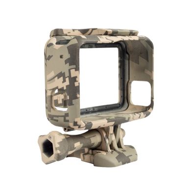 Protective Housing Case for GoPro Hero 5 Outdoor Camouflage Standard Border Frame for Go Pro Hero 5 Case for Gopro Accessories, Grey camo