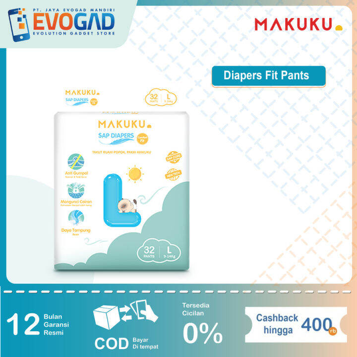 1PACK MAKUKU SAP Diapers Comfort Fit / Popok Bayi Tipis Tipe Celana ...