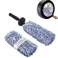 Car Wheel Brush Wheel Rim Brush Car Tire Brush Microfiber Car Rim Cleaning Brush for Car Detailing Car Wash Brush Wheel Brush Set for Cars Trucks Motorcycles serviceable