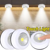 Mini Wireless LED Night Light Battery Operated Touch Lamps for Bedroom Kitchen Wardrobe Closets Cabinet Hand Press Wall Lights