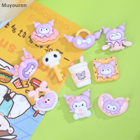 Muyouren 10ชิ้นการ์ตูนขนาดเล็กน่ารัก Sanrio อนิเมะ Kuromi งานฝีมือเรซิ่นสำหรับ DIY กิ๊บติดผมเครื่องประดับวัสดุตกแต่งสมุดภาพ