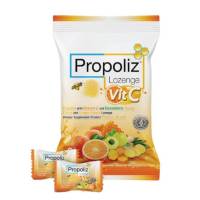 Propoliz Lozenge Vit C โพรโพลิซ ชนิดเม็ดอม ลูกอม ผสมวิตามินซี 60 mg จำนวน 1 ซอง บรรจุ 8 เม็ด