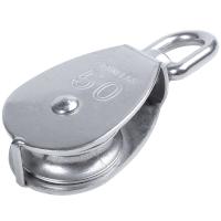 M50 Stainless Steel Single Wheel Swivel Pulley Block 400kg (Silver)