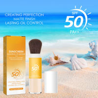 ผงแปรงแร่ GQQ SPF 50น้ำหนักเบาระบายอากาศได้ปกป้อง UVA UVB แป้งรองพื้นอัดแข็งปลอดภัยสำหรับผิวที่บอบบาง