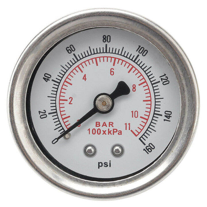 Adjustable 0-160 PSI Fuel Oil Pressure Regulator Gauge Chrome Silver ...