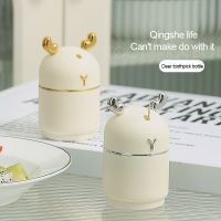 Luxury home high-end creative cartoon cute deer toothpick box automatic push pop-up toothpick bottle desktop toothpick bottle