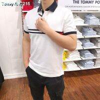 ☃Aser สินค้าที่มีคุณภาพ Tommy Hilfiger ซื้อเสื้อเชิ๊ตโปโลผู้ชายแบบอเมริกันธุรกิจแบบสบายๆเคลื่อนไหวสีบริสุทธิ์เรียบง่ายหล่อแขนสั้น