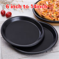 6ถึง14นิ้ว Premium Non-Stick Pizza Pan Bakeware Carbon Steel Pizza Plate Round Deep Dish Pizza Pan Tray Mold Baking Tools