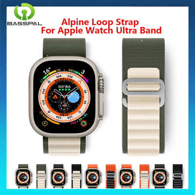 สายห่วงไนลอนอัลไพน์พื้นฐานสำหรับ Ultra2สายคาด Apple Watch 49มม. 45มม. 41มม. 44มม. 40มม. สายรัดข้อมือไนลอนกีฬา I Watch Series 9 8 7 SE 6 5 4 3 42มม. 38มม. สองสี