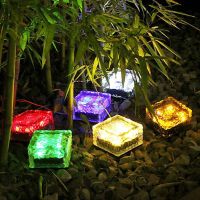 Solar Led Light Outdoor Ice Cube Garden Sun Light Waterproof Solar Led Brick Lamp For Yard Tree Landscape Patio Decoration