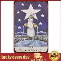 Rabbit Vintage Tin Signs   Funny Tarot Cards The Star xvii Metel Decorative Signs   Retro Wall Decor Size: 20cm X 30cm（Contact the seller, free customization）