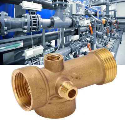 Water Pipe Fitting Firm Connection 90mm Total Length Pipeline Connector ทองเหลืองสำหรับน้ำมัน
