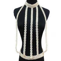 European and American fashion classic design style pearl body chain shoulder chain jewelry women accessories wholesale