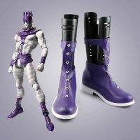 รองเท้า Sepatu BOOT Pendek สีม่วงคอสเพลย์วันฮาโลวีนเครื่องประดับชุดรองเท้าแฟนซีงานคาร์นิวัลรองเท้าบู๊ทแฟชั่นสีขาว