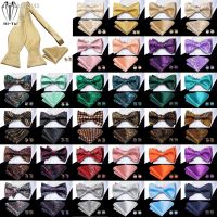 ◘✱✘ Dropshipping Jacquard Silk Mens Self Bow Tie Hanky Cufflinks Set Male Butterfly Knot Bowtie Wholesale for Male Wedding Business