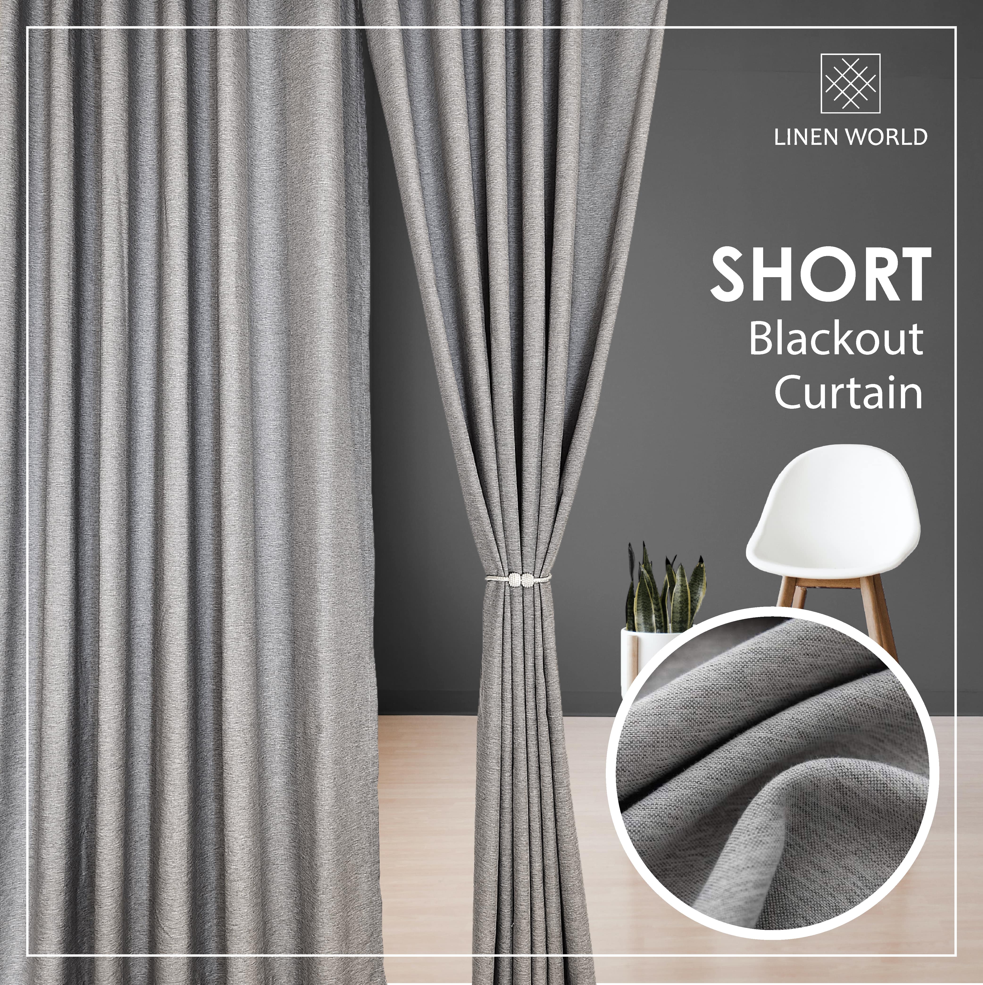 [LANGSIR RAYA 𝟐𝟎𝟐𝟑] Ready Made Curtain!!! Saiz BARU!!! Siap Jahit Langsir Grey Linen Cotton 80% Blackout Kai Tebal Curtain # Sliding Door # Window Panel # Pintu Bilik
