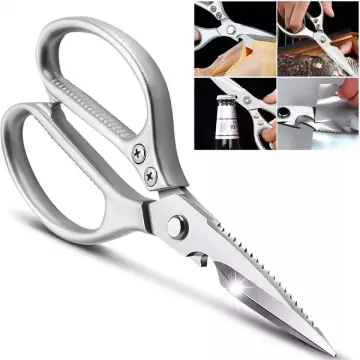 Multifunctional Stainless Steel Kitchen Scissors, Used For Chicken, Fish,  Meat, Bottle Opener, Nut , Fish Scaler & Bone Scraper