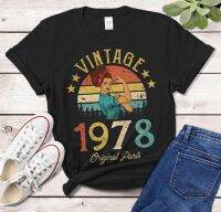 เสื้อผู้หญิงสไตล์ใหม่เสื้อยืด1978วินเทจ2023ทำใน44th วันเกิดปีที่เสื้อแขนลำลองขาสั้นมีตัวอักษรเสื้อยืดผู้หญิงผ้าคอตตอนคอกลมเสื้อฮาราจูกุ