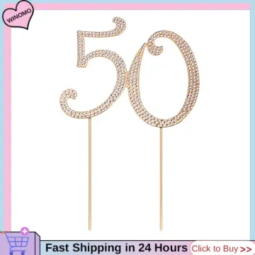 70 Cake Topper for 70th Birthday or Anniversary Party Gold Crystal  Rhinestone Decoration (Gold) 