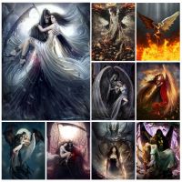 Diy 5d Diamond Painting Angel Devil Love Embroidery Cross Stitch Artwork Full Drills Mosaic Kit Decor For Home