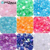 11mm Transparent Acrylic Loose Spacer Beads Five-pointed Star Rainbow Beads For Jewelry Diy Handmade Bracelet Making DIY accessories and others