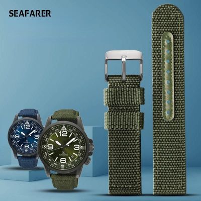 ❧✱ WatchBands สายนาฬิกาผ้าใบชายสำหรับ Seiko Citizen Breitling King Seagull สายนาฬิกาไนลอนกันน้ำสร้อยข้อมือหญิงสายนาฬิกา