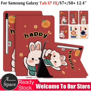 Ốp Lưng Thỏ Màu Đỏ Cho Samsung Galaxy Tab S7 FE 12.4 SM-T730 SM-T733 SM