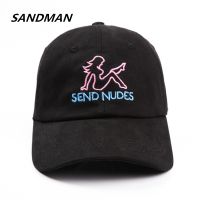 [Hat vendor]SANDMAN หมวกแก๊ปเบสบอลผ้าฝ้ายลายเปลือยตัวอักษรส่งสำหรับผู้ชายผู้หญิงฮิปฮอปปรับได้หมวกพ่อกระดูก Garros Casquette