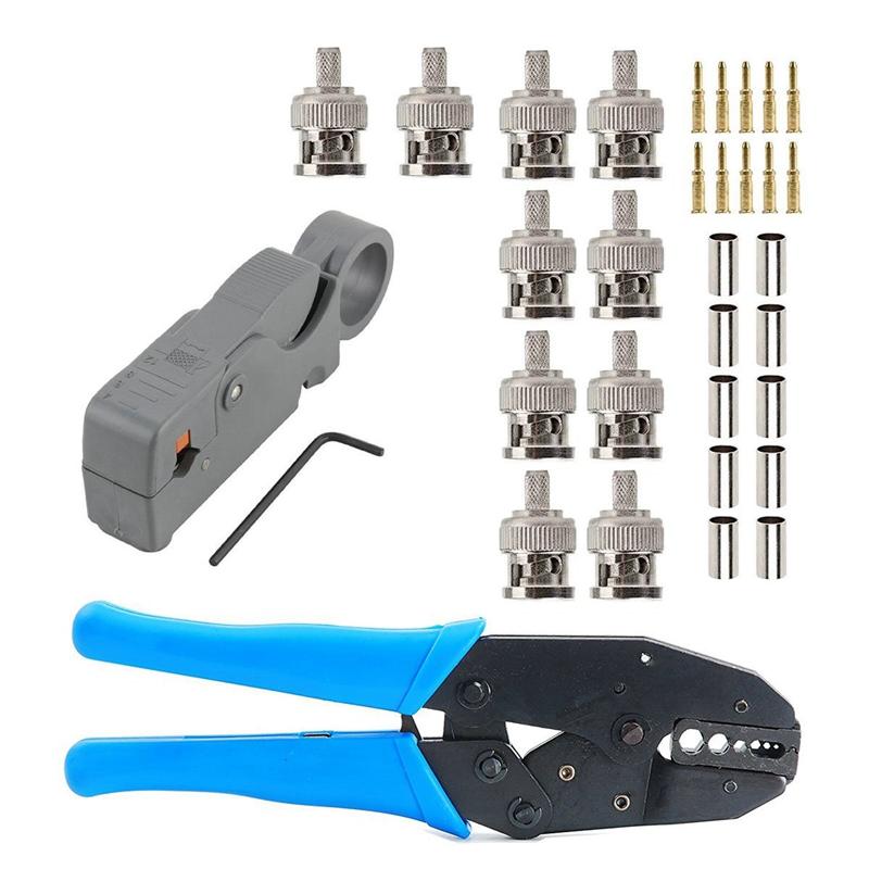 RG58 RG59 RG6 coaxial cable crimping tool use for crimp BNC SMA connectors el… 