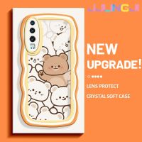 Jjlingji เคสสำหรับ Huawei P30 P30 Pro P30 Lite เคสเต็มหน้าจอลายหมีน่ารักขอบคลื่นเคสมือถือกันกระแทกแบบใสนิ่มโปร่งใสลายกล้องถ่ายรูปความคิดสร้างสรรค์เคสซิลิกาเจลฝาครอบป้องกัน