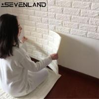 Sevenland สติกเกอร์ติดผนัง3D โฟม PE ขนาด70X39ซม. 1ชิ้นวอลเปเปอร์ตกแต่งผนัง DIY สติกเกอร์ตกแต่งห้องนอนเด็กห้องนั่งเล่นลายอิฐ